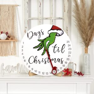 DAZONGE Christmas Decorations Welcome Sign | 2023 Christmas Countdown Advent Calendar for All Ages | 12'' Wooden Christmas Wreath with Easel for Door Wall Mantel Decor | Christmas Decor