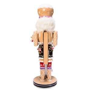 Kurt Adler 16-Inch Wooden Gingerbread Christmas Nutcracker (Color May Vary),Brown/Beige