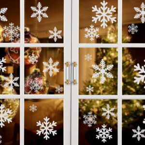 kesoto christmas decoration snowflake window clings glueless pvc wall stickers for windows glasses, 10 sheets