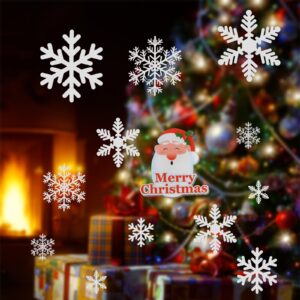 Kesoto Christmas Decoration Snowflake Window Clings Glueless PVC Wall Stickers for Windows Glasses, 10 Sheets