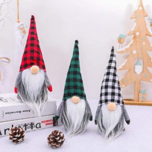 ffptbnyx gnomes christmas decorations 3pc handmade santa scandinavian tomte plush gnom, home tabletop ornaments christmas gnome decor for adults.