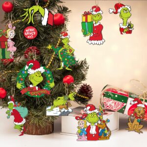 RINOLY 24pcs Christmas Tree Ornaments,Christmas Wood Ornaments for Tree,Christmas Tree Decorations