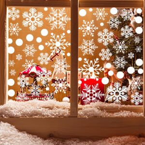 321pcs Christmas Window Clings for Glass Windows 9sheets Christmas Window Decals Snowflakes Christmas Decorations Christmas Window Stickers for Kids Holiday Window Clings Winter Decorations