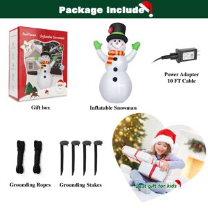 7 FT Christmas Inflatables Giant Snowman Outdoor Decorations, Blow up Snow Man Yard Decor Built-in Bright LED Light Wear Magic Hat, Weatherproof Holiday for Garden Patio Lawn Party Xmas Gifts