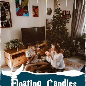 Leejec Floating Candles with Magic Wand Remote (6/18H Timer), 20pcs 6.1” Hanging Flameless Taper Candles, Flickering Warm Light, Halloween Christmas Classroom Windows Wedding Party Decor(White)