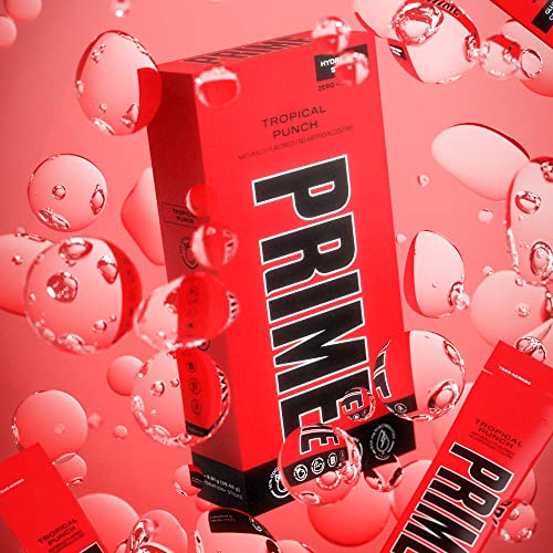 PRIME HYDRATION+ Sticks Tropical Punch | Hydration Powder Single Serve Sticks | Electrolyte Powder On The Go | Low Sugar | Caffeine-Free | Vegan | 6 Sticks