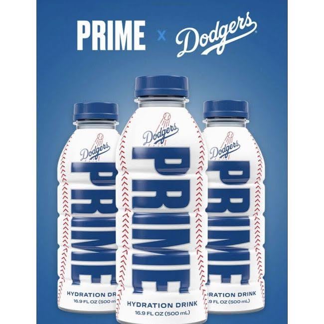 Prime Hydration Drink Limited Edition LA Dodgers, 16.9 Fl Oz, Los Angeles Dodgers Prime Hydration Drink, 6 Bottles