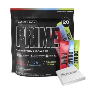 Monocorn Packed Prime Hydration+ Electrolyte Powder Mix Sticks Variety - Pack Of 20