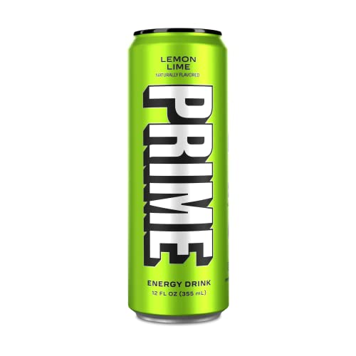 PRIME Energy LEMON LIME | Zero Sugar Energy Drink | Preworkout Energy | 200mg Caffeine with 355mg of Electrolytes and Coconut Water for Hydration| Vegan | Gluten Free |12 Fluid Ounce | 24 Pack