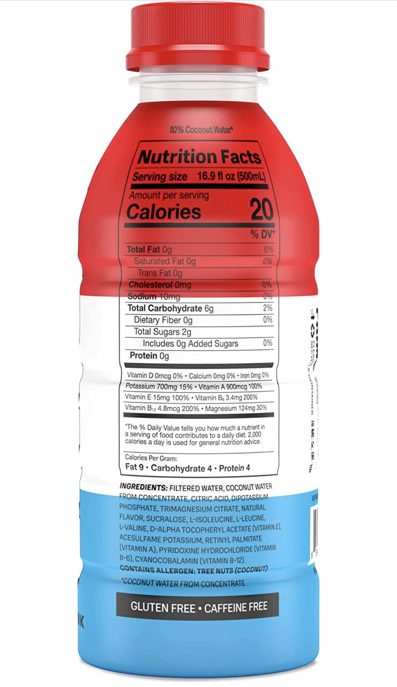 Prime Hydration Drink Sports Beverage "ICE POP," Naturally Flavored, 10% Coconut Water, 250mg BCAAs, B Vitamins, Antioxidants, 834mg Electrolytes, Only 20 Calories per 16.9 Fl Oz Bottle (Pack of 15)