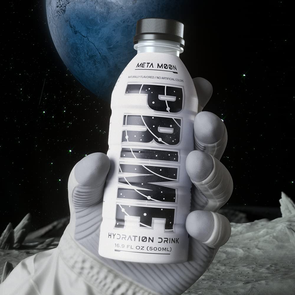 Prime Hydration with BCAA Blend for Muscle Recovery Limited Edition Flavor - Meta Moon (12 Drinks, 16.9 Fl Oz. Each)