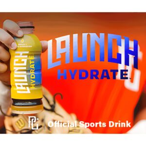 Launch Hydrate Sports Drink, Strawberry Lemon, 16 Fl Oz, Electrolytes, Vitamins and Minerals Packed, Perfect for Athletes, (Pack of 12)