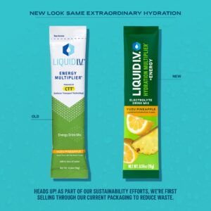 Liquid I.V.® Hydration Multiplier® +Energy - Mango Tamarind - Hydration Powder Packets | Electrolyte Powder Drink Mix | Convenient Single-Serving Sticks | Non-GMO | 1 Pack (14 Servings)