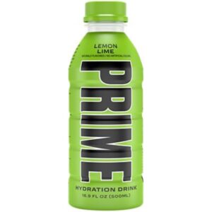 Prime Hydration Drink Lemon Lime 16.9oz Bottles, 12 Units, With V2U Custom Koozie