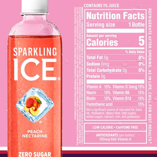 Sparkling Ice Pink Variety Pack, Flavored Sparkling Water, Zero Sugar, and Vitamins and Antioxidants, 17 fl oz, 12 count (Black Cherry, Peach Nectarine, Coconut Pineapple, Pink Grapefruit)