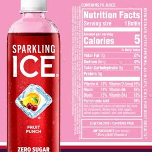 Sparkling Ice Pink Variety Pack, Flavored Sparkling Water, Zero Sugar, and Vitamins and Antioxidants, 17 fl oz, 12 count (Black Cherry, Peach Nectarine, Coconut Pineapple, Pink Grapefruit)