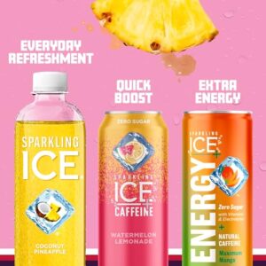 Sparkling Ice Pink Variety Pack, Flavored Sparkling Water, Zero Sugar, and Vitamins and Antioxidants, 17 fl oz, 12 count (Black Cherry, Peach Nectarine, Coconut Pineapple, Pink Grapefruit)