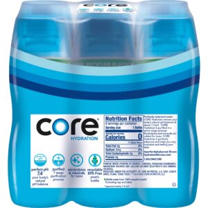 Core Hydration Perfectly Balanced Water, .5 L bottles, 24 Count (4 Packs of 6), USA Gymnastics Official Hydration Partner