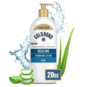 gold bond healing hydrating lotion, 20 oz., with aloe, moisturizes, immediate 24-hour hydration