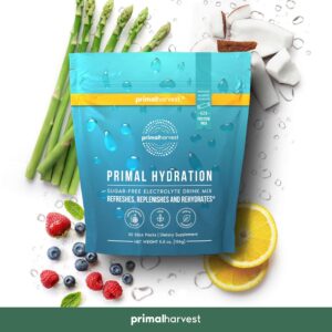 Primal Harvest Electrolytes Powder Packets Primal Hydration, Easy Open Packets, Energy Drink Mix (Lemon Berry, 30 Packs)