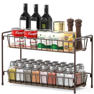 Simple Houseware Countertop Spice Rack 2-Tier Kitchen Spice Organizer Storage Shelves, Bronze