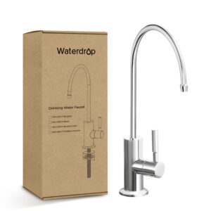 waterdrop polished chrome filtered water faucet, drinking water faucet, reverse osmosis faucet, ro faucet, ro water faucet, water filter faucet for kitchen sink, stainless steel, lead-free