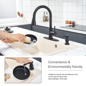 GAGALIFE Kitchen Sink Soap Dispenser Matte Black, Under Sink Soap Dispenser with 40" Silicone Extension Tube Kit,Say Goodbye to Frequent Refills