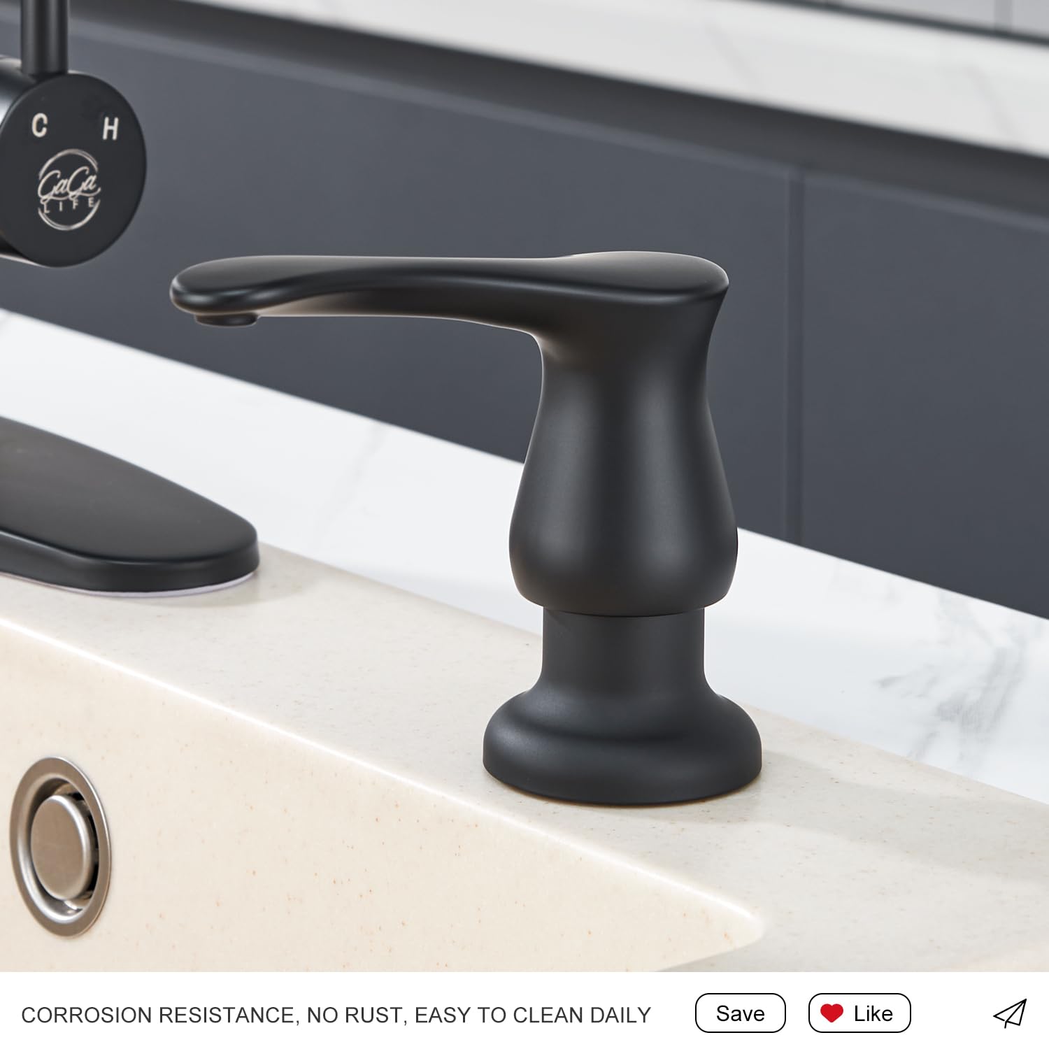 GAGALIFE Kitchen Sink Soap Dispenser Matte Black, Under Sink Soap Dispenser with 40" Silicone Extension Tube Kit,Say Goodbye to Frequent Refills