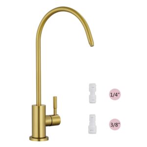 tohlar drinking water faucet for kitchen sink, gold filtered water faucet lead-free reverse osmosis faucet water filtration system 304 stainless steel, brushed gold finish