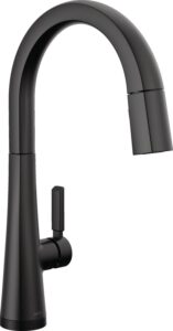 delta faucet monrovia matte black kitchen faucet touch, touch kitchen faucets with pull down sprayer, kitchen sink faucet, kitchen faucet black, delta touch2o technology, matte black 9191t-bl-dst