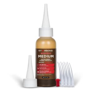 Starbond 2 oz. "Light Brown" Medium CA Glue (Premium Cyanoacrylate Super Glue) Crack Filler 150 CPS Viscosity for Woodworking, Woodturning, Carpentry, Guitar