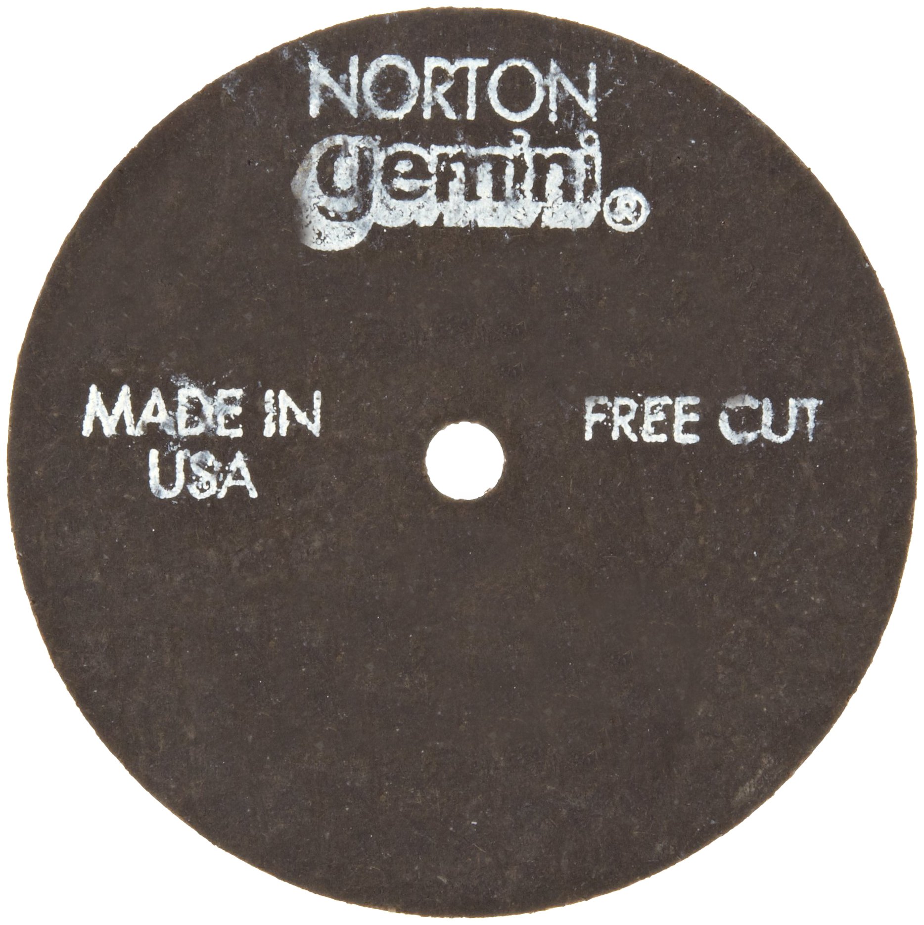 Norton Gemini Fast Cut Small Diameter Reinforced Abrasive Flat Cut-off Wheel, Type 01, Aluminum Oxide, 3/8" Arbor, 4" Diameter x 0.35" Thickness (Pack of 25)