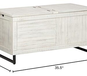 Signature Design by Ashley Coltport Storage Trunk or Coffee Table, Distressed White