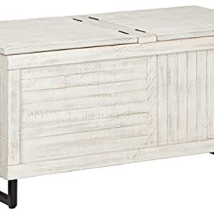 Signature Design by Ashley Coltport Storage Trunk or Coffee Table, Distressed White