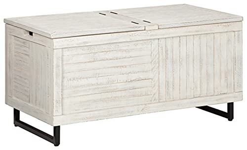 Signature Design by Ashley Coltport Storage Trunk or Coffee Table, Distressed White