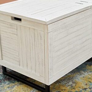 Signature Design by Ashley Coltport Storage Trunk or Coffee Table, Distressed White