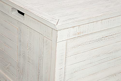 Signature Design by Ashley Coltport Storage Trunk or Coffee Table, Distressed White