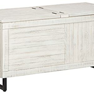 Signature Design by Ashley Coltport Storage Trunk or Coffee Table, Distressed White