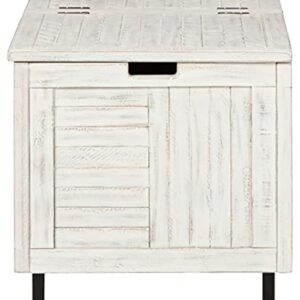 Signature Design by Ashley Coltport Storage Trunk or Coffee Table, Distressed White