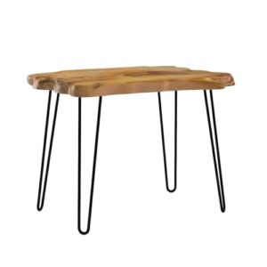 WELLAND Natural Edge Coffee Table, Small Square Cedar Wood Table, 28x20.5x20.5 inches, Unfinished