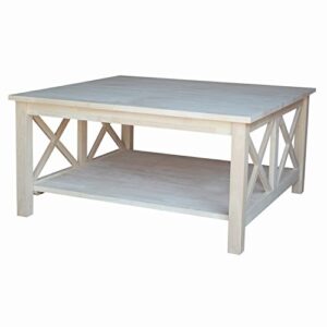 international concepts hampton square coffee table, unfinished