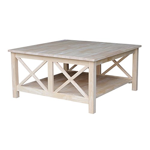 International Concepts Hampton Square Coffee Table, Unfinished