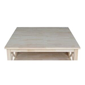 International Concepts Hampton Square Coffee Table, Unfinished