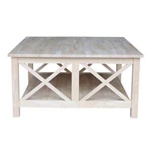 International Concepts Hampton Square Coffee Table, Unfinished