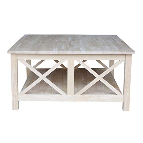 International Concepts Hampton Square Coffee Table, Unfinished