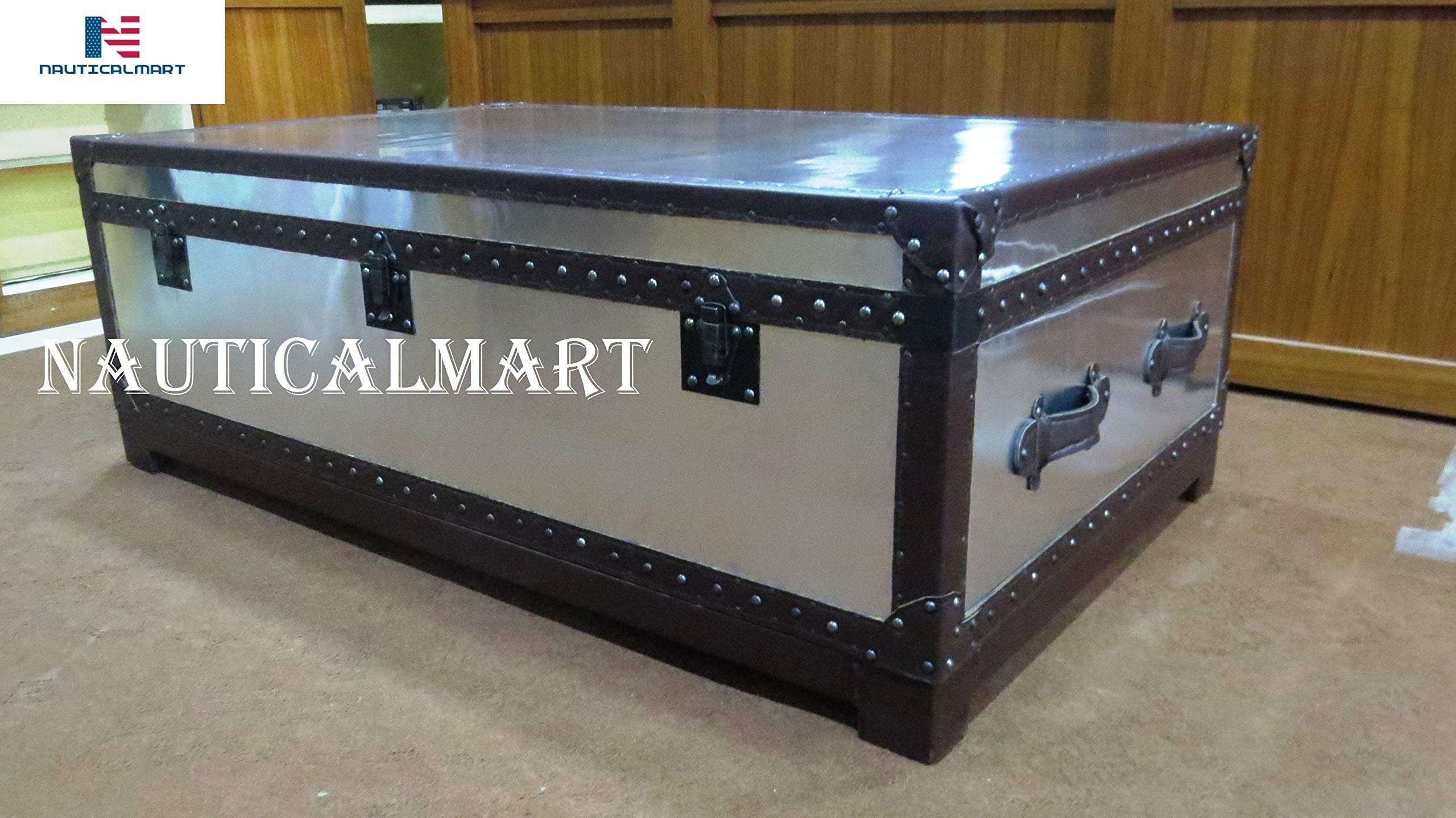 NauticalMart MAYFAIR STEAMER TRUNK TALL COFFEE TABLE