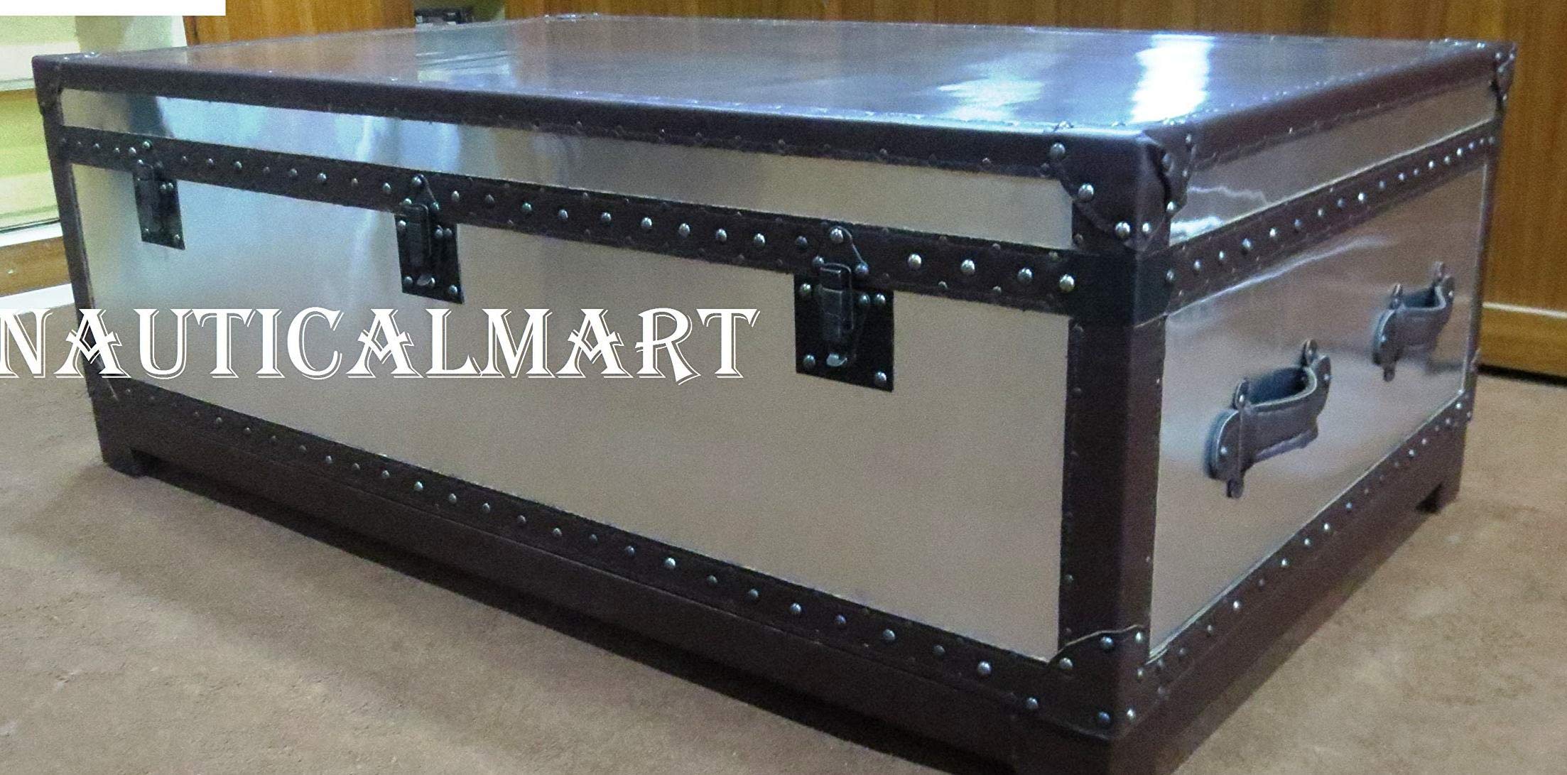 NauticalMart MAYFAIR STEAMER TRUNK TALL COFFEE TABLE