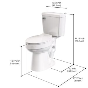 17 Inch Tall Two-Piece Elongated Toilet, ADA Extra Tall Toilets with Powerful Single Flush 1.28 GPF，12 Inch Rough in Toilet Elongated(Toilet Seat Included)