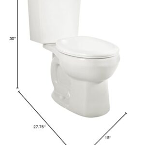 American Standard 2889518.020 H2Option Siphonic Dual Flush Normal Height Round Front Toilet with Liner, White, 2-Piece