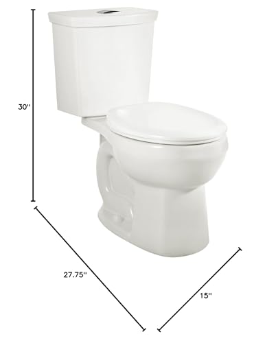 American Standard 2889518.020 H2Option Siphonic Dual Flush Normal Height Round Front Toilet with Liner, White, 2-Piece